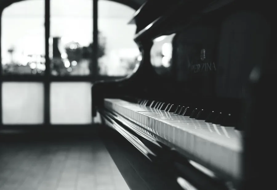 Đàn grand piano màu đen trong không gian sang trọng